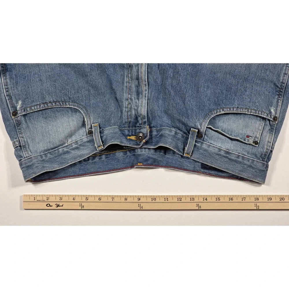 Tommy Hilfiger Mens Blue Denim Carpenter Shorts Medium Wash Size 38 Hammer Loop